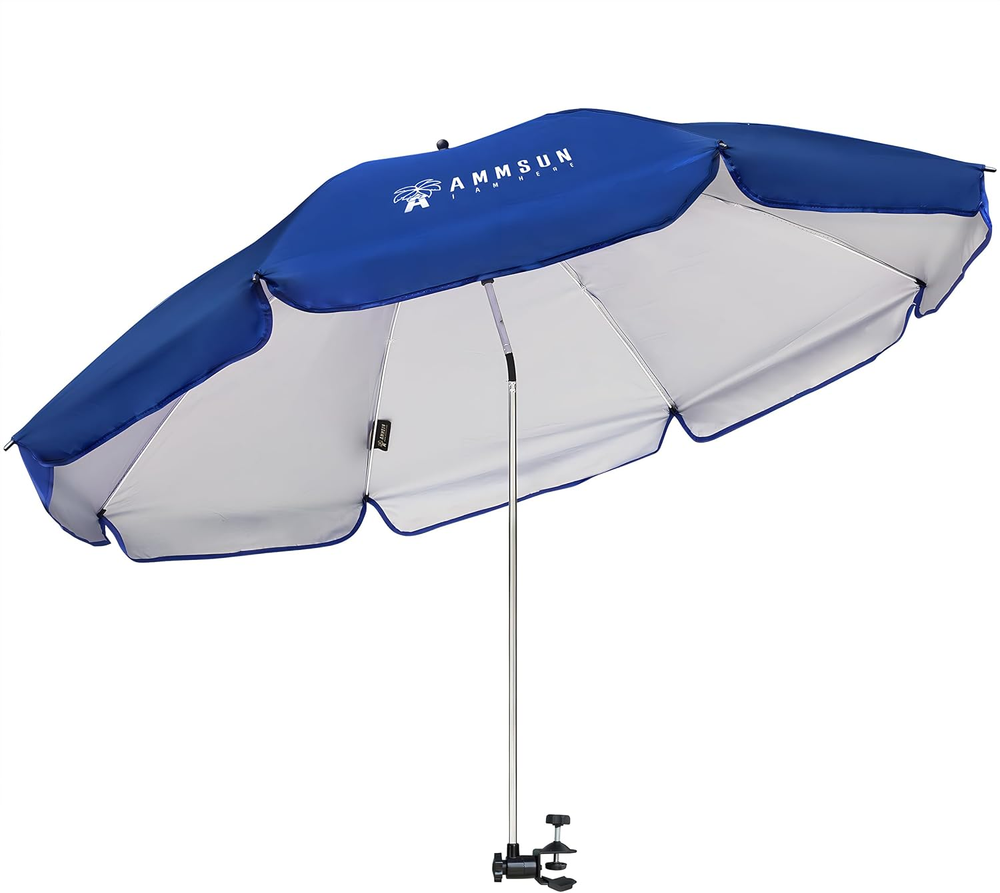 XL Adjustable 52-Inch Chair Umbrella with 360 Swivel and Universal Clamp