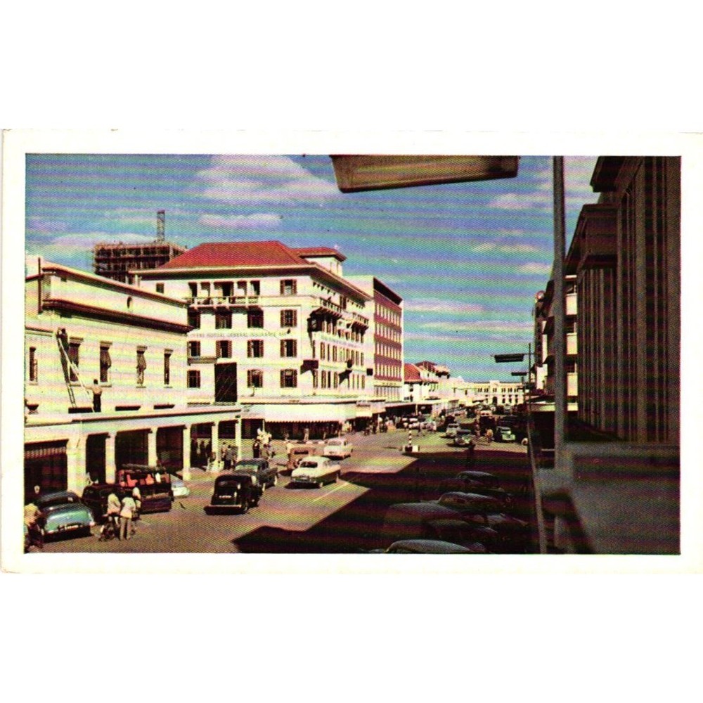Vintage Salisbury Rhodesia Postcard First Street South British Insurance Harare
