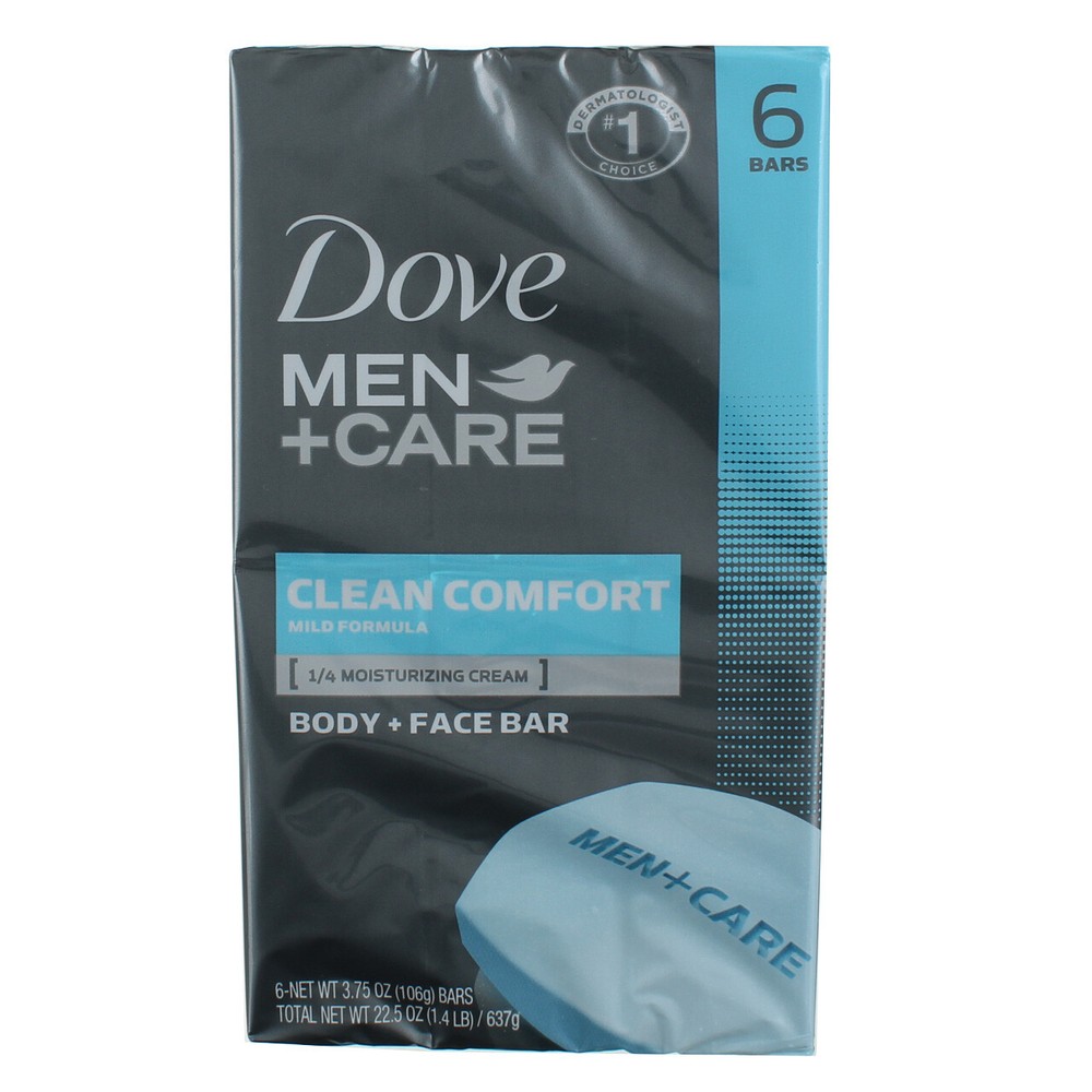 4 Pack Dove Men + Care Clean Comfort Moisturizer Cream Bars, 3.75 oz, 6 Ct