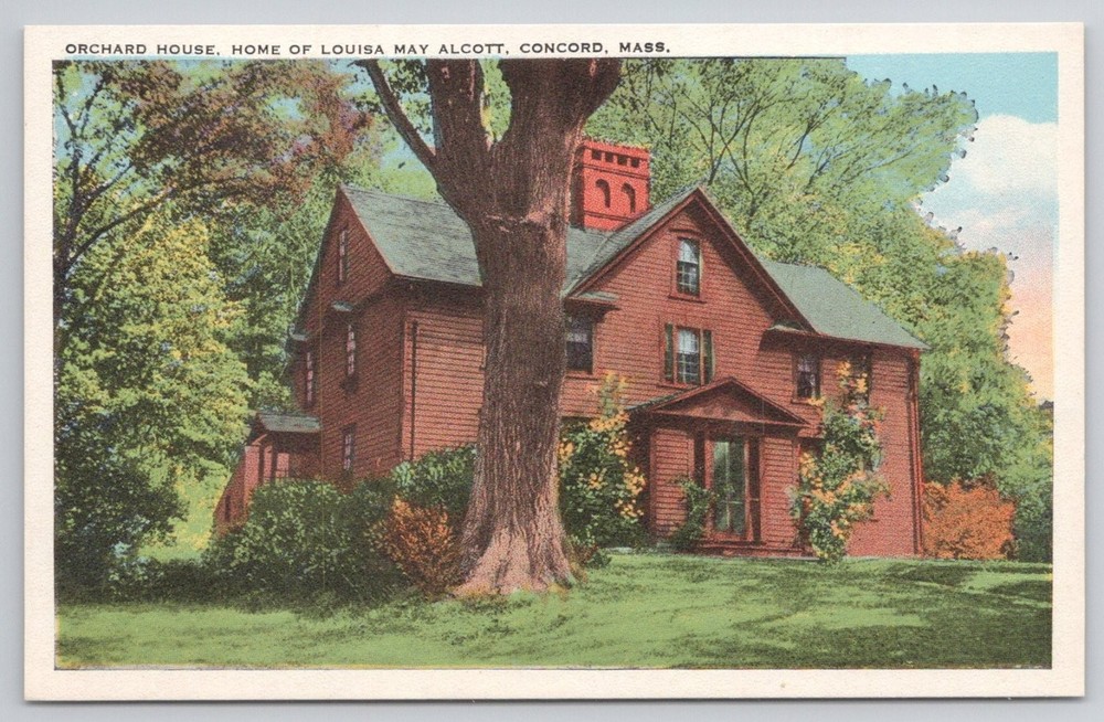 Orchard House Louisa May Alcott Home Concord MA Tichnor Postcard