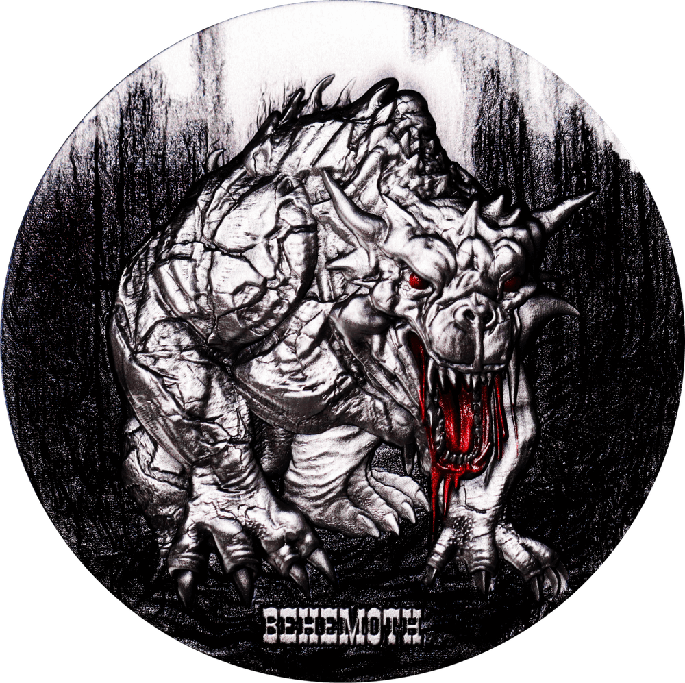 2024 Cameroon Majestic Behemoth 2 oz Silver Antiqued Colorized Coin