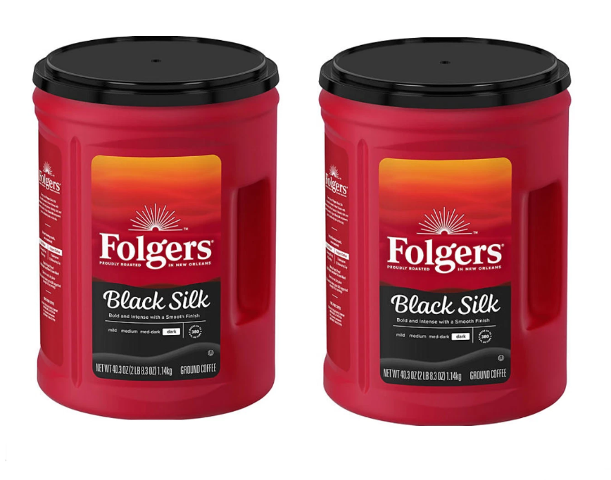 2 PACK – Folgers Black Silk Dark Roast Ground Coffee 40.3 oz Each(Total 80.6 oz)