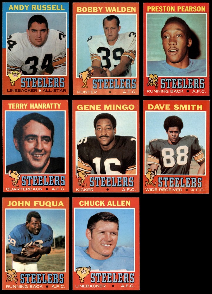 1971 Topps Pittsburgh Steelers Team Set 6 - EX/MT 5043502