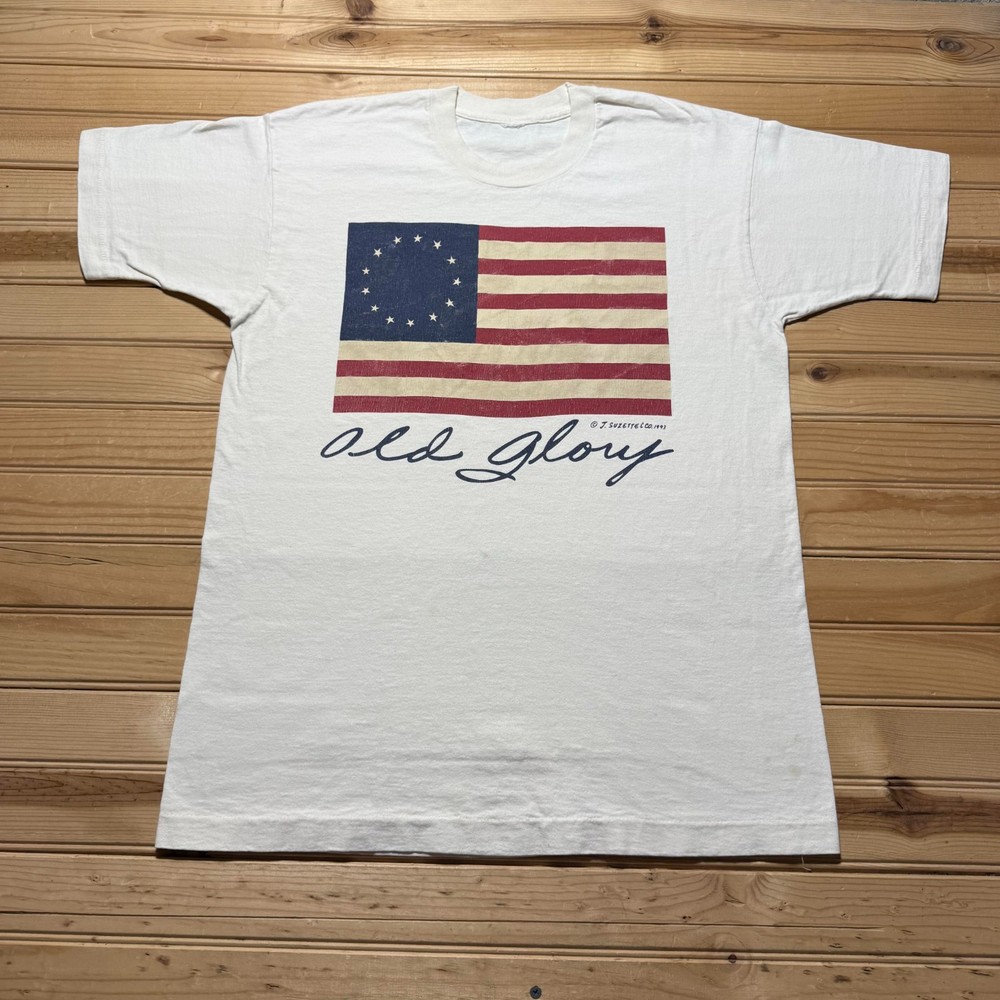 Vintage 1993 USA American Flag 13 Stars Old Glory Patriotic Graphic Shirt Large