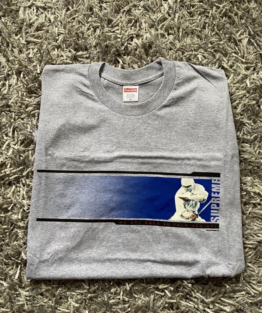 Supreme Fw19 “We’re Back” Ninja T Shirt Streetwear Hype Heather Grey Men’s Xl