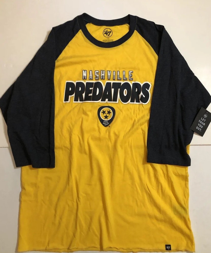 NWT Nashville Predators 47 Shirt 3/4 Sleeve Large Baseball NHL New With Tag