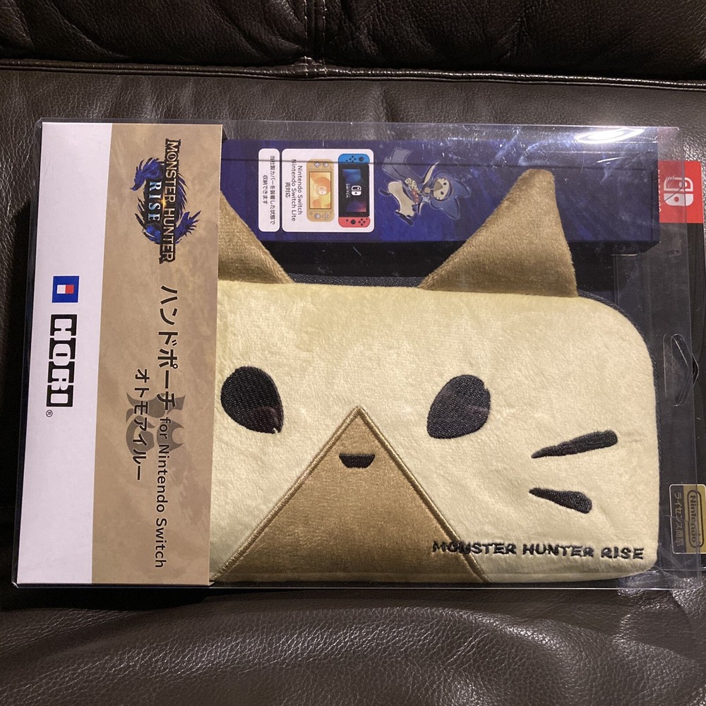Palico Otomo Airou Monster Hunter Rise Hand Pouch Carrying Case Nintendo Switch