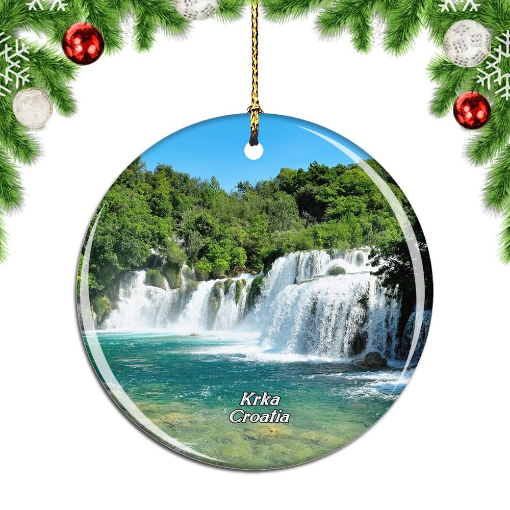 Croatia Krka Waterfall Christmas ornament city travel souvenir