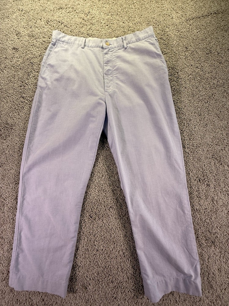 Polo Ralph Lauren Mens Chino Pants 35x31 Light Blue Cotton Twill Flat Front