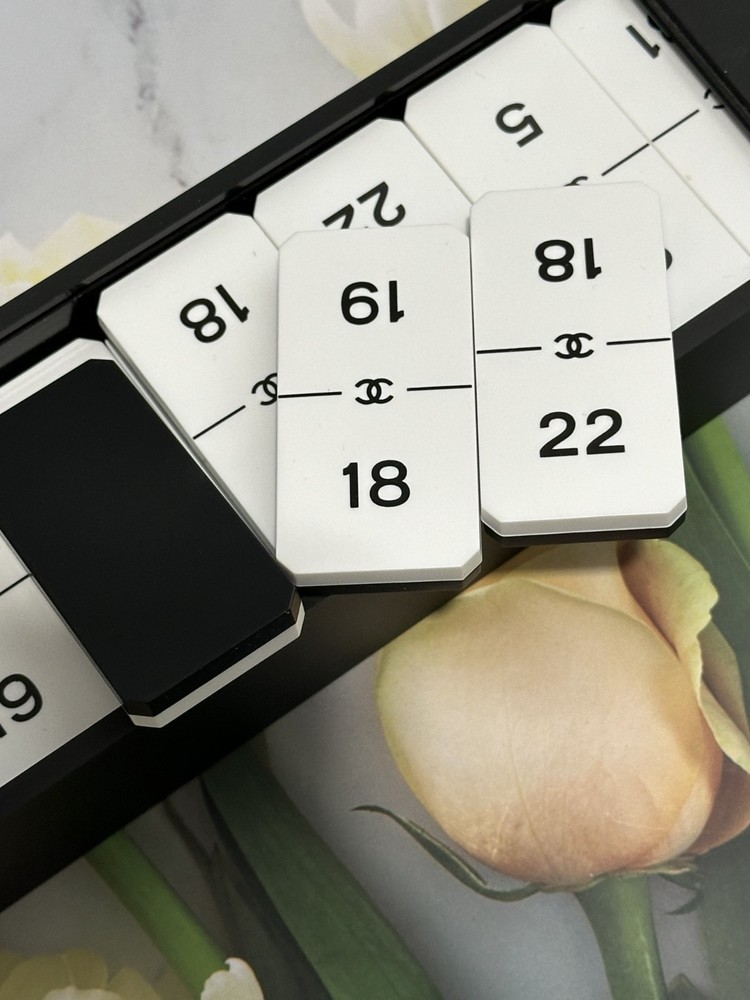 Chanel Domino Set Interior Game Toy Black White Chanel Domino