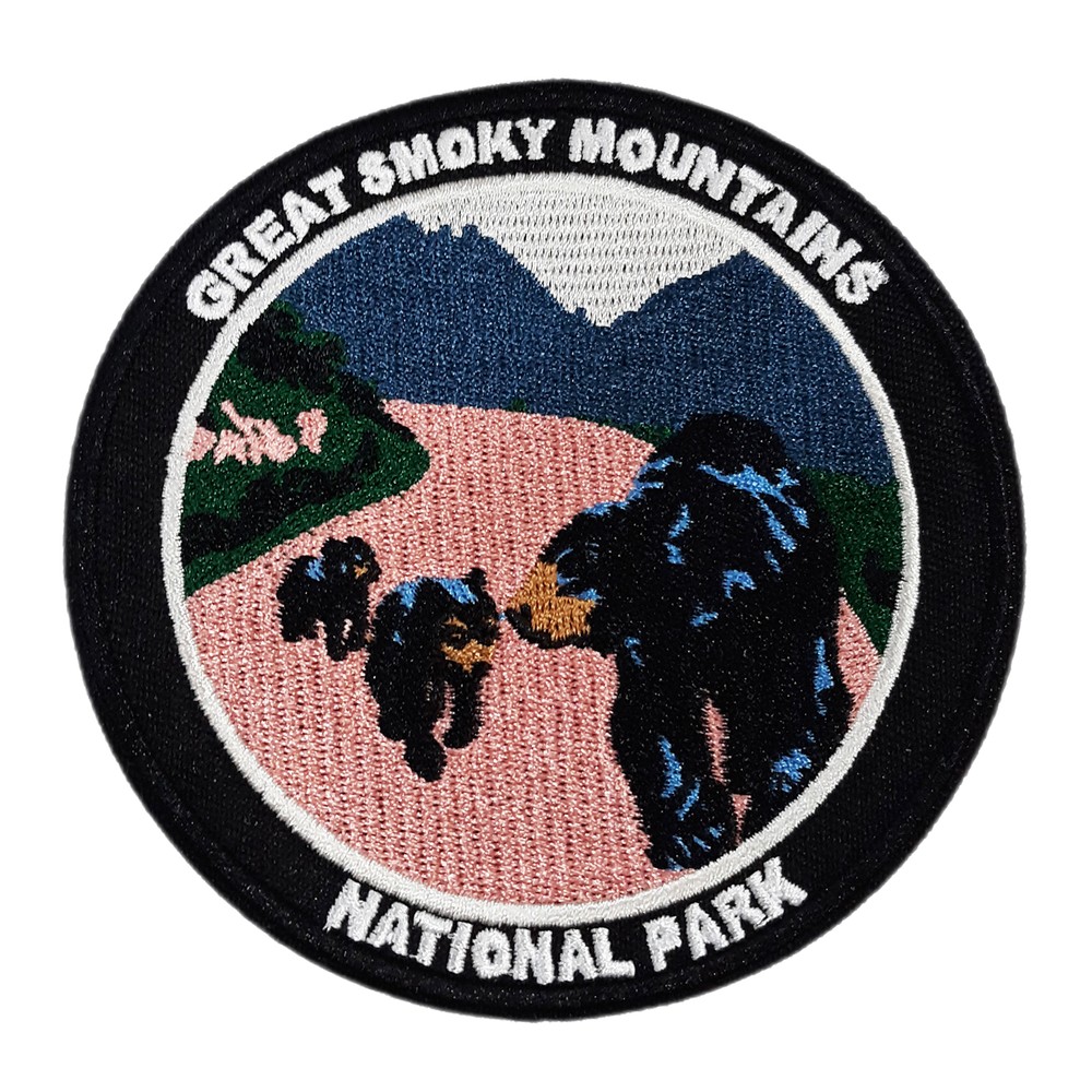 Great Smoky Mountains Bear Patch Embroidered Iron-On Applique Travel Souvenir