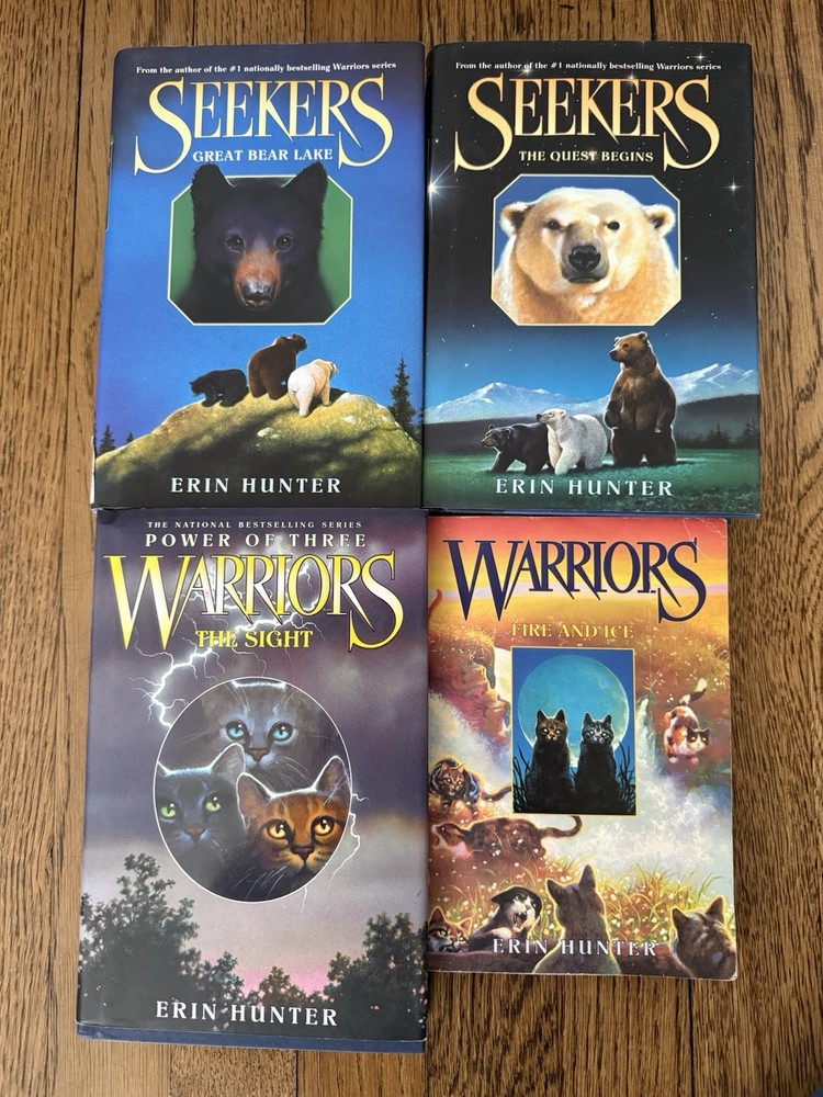 Lot of 4 Erin Hunter Books - Warriors/Seekers -  Paperback & Hardcover