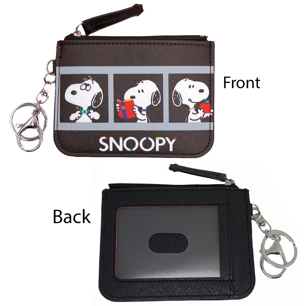 Snoopy Character Themed Coin Purse Card Holder ID Wallet Keychain
