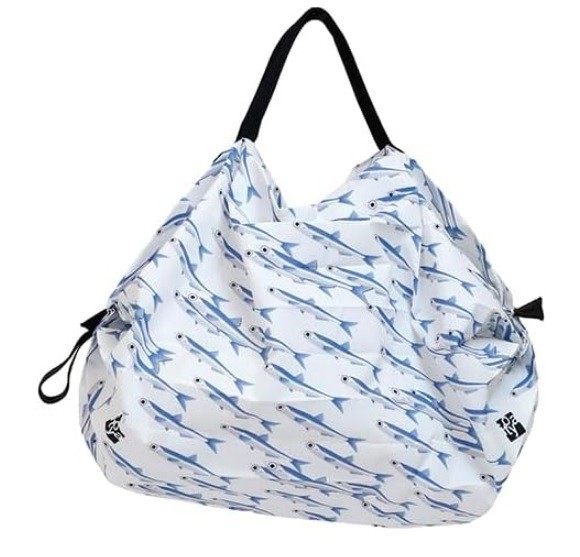 MARNA Shupatto Compact bag IWASHI Folding Shopping bag Sardines Size:S