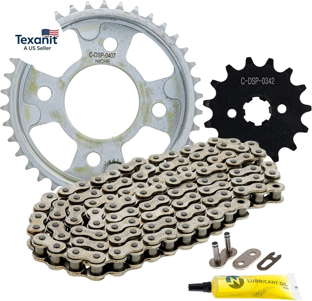 Drive Sprocket Chain Combo for Honda Grom 125 Front 15 Rear 38 Tooth 420 Standar