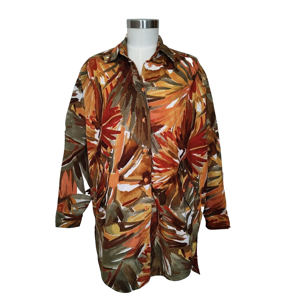 Vintage 1980s ESCADA Abstract Print Oversized Blouse - Overshirt EU 38 - S/M