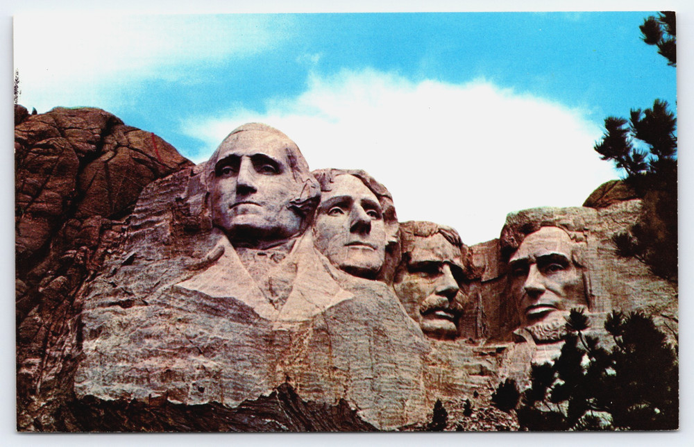 Mount Rushmore National Memorial South Dakota Black Hills Vintage Photo Postcard