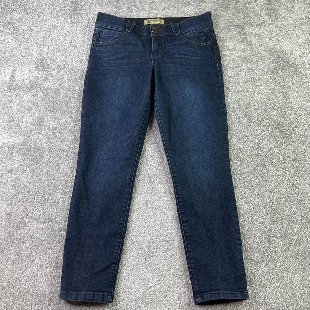 Democracy Jeans Women’s 6 Blue Dark Wash Skinny Cropped Ab Solution Tummy Panel