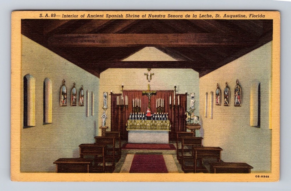 St Augustine FL-Florida, Shrine Nuestra Senora de la Leche, Vintage Postcard