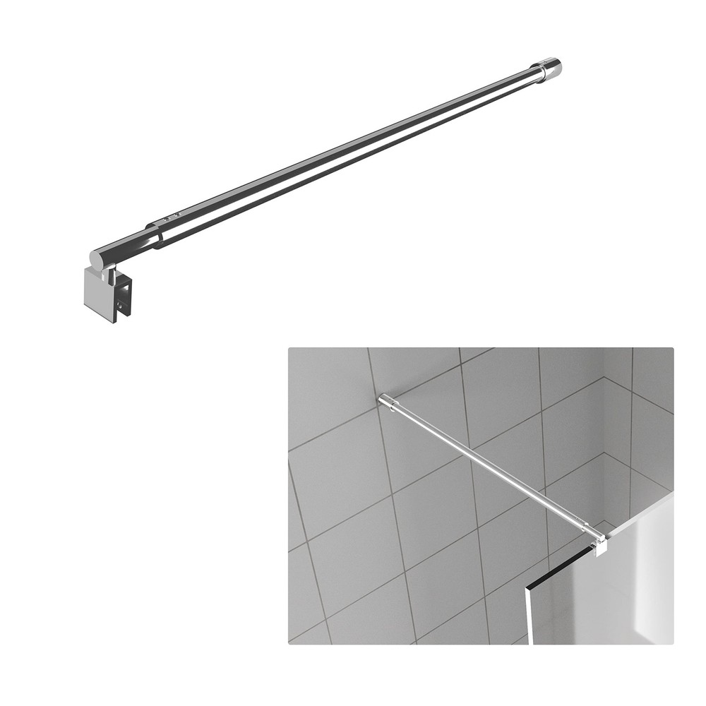 Shower Door Glass Support Bar,27.6'' to 47.2'' Shower Screen Support Telescop...