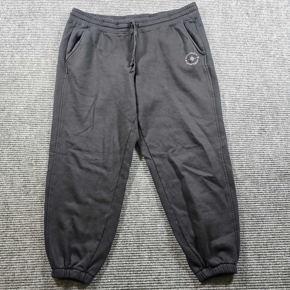 Columbia Jogger Pants Men's XL Black Fleece Drawstring Tapered