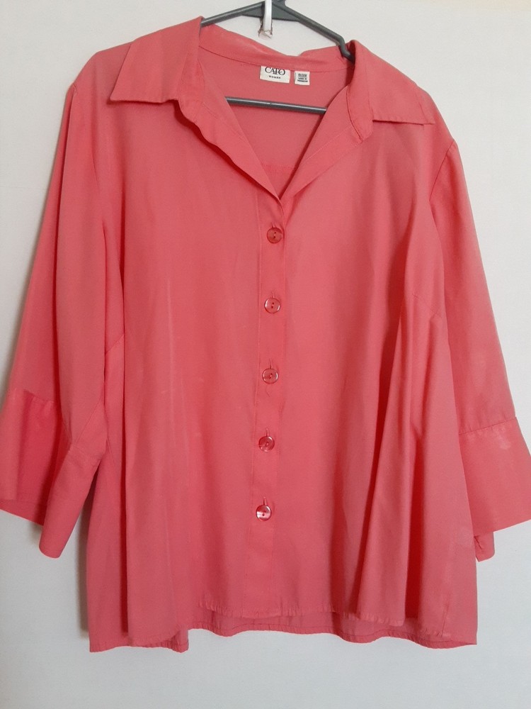 Cato Button Up Coral Top Size 18/20