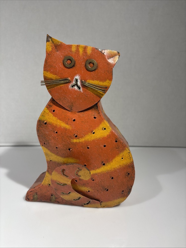 Vintage Indoor/Outdoor Metal Cat Tea Light Candle Holder decoration
