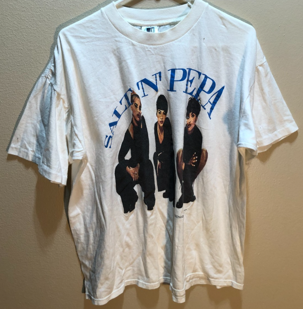 Salt N Pepa Very Necessary Tour Vintage 1994 GEM Single White T-Shirt XL