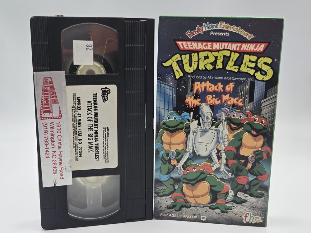 Teenage Mutant Ninja Turtles TMNT VHS Attack of the Big Macc 1990 F.H.E.