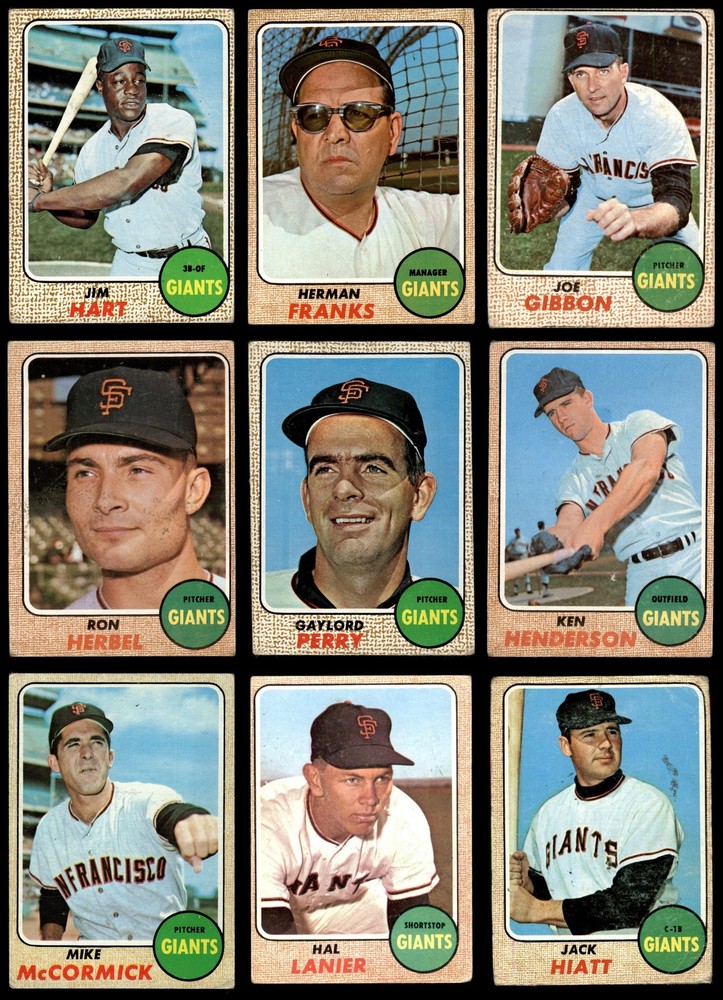 1968 Topps San Francisco Giants Near Team Set 1.5 - FAIR 7211224 (16 / 31 cards)