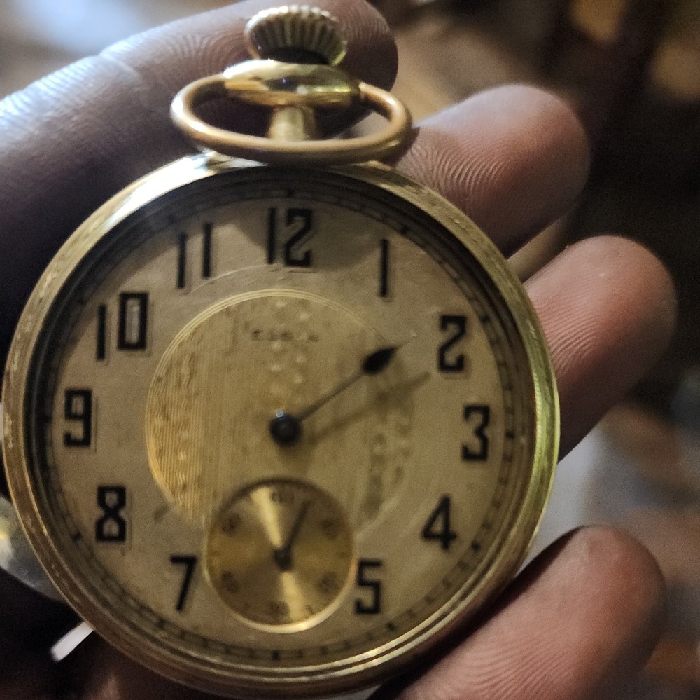 Vintage Elgin Gold-Filled Pocket Watch with Chain  
