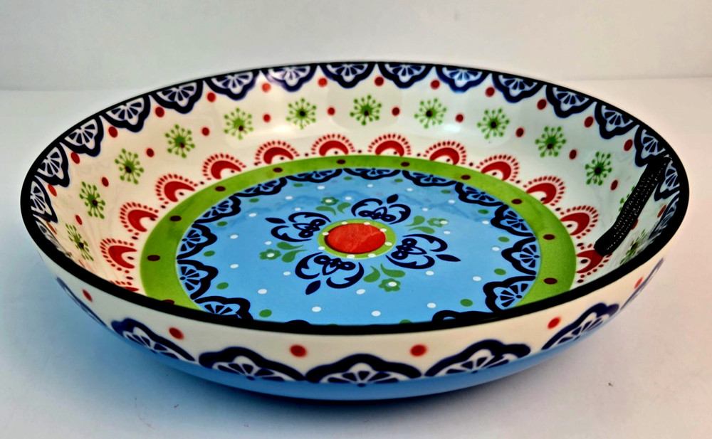 NEW Signature Housewares Morocco Dinner Bowl Ceramic Blue 36 oz