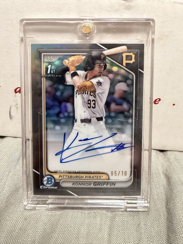 2024 Bowman Chrome Konnor Griffin Black Refractor Auto /10 Pirates