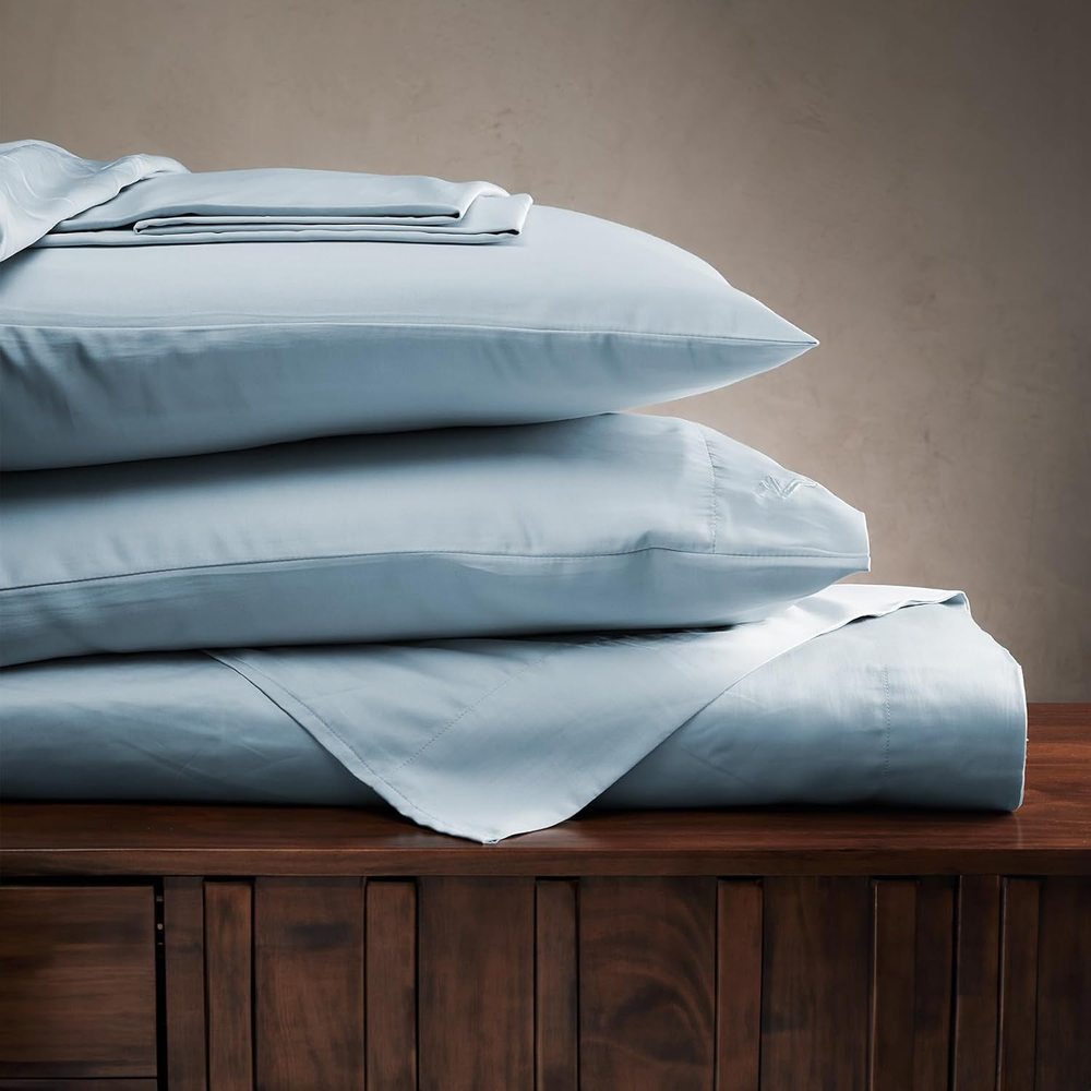 Queen Size Bed Sheets Set, 4 Piece Tencel Lyocell Eucalyptus Bedding Sheet, Deep