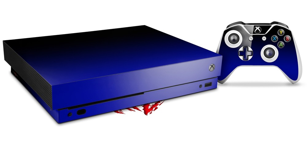 Skin Set for XBOX One X Smooth Fades Blue Black