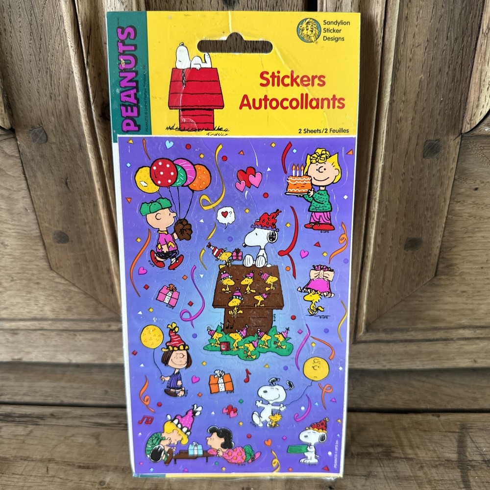 Vintage Sandylion Peanuts Stickers Charlie Brown Snoopy Sally 1998 NEW