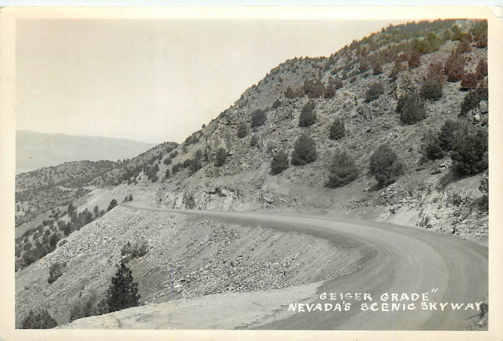 1966 Nevada Geiger Grade scenic highway RPPC Postcard 26-880