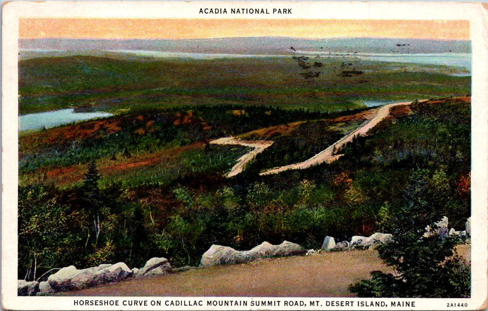 Vintage Postcard Cadillac Mountain Summit Acadia National Park Maine-image