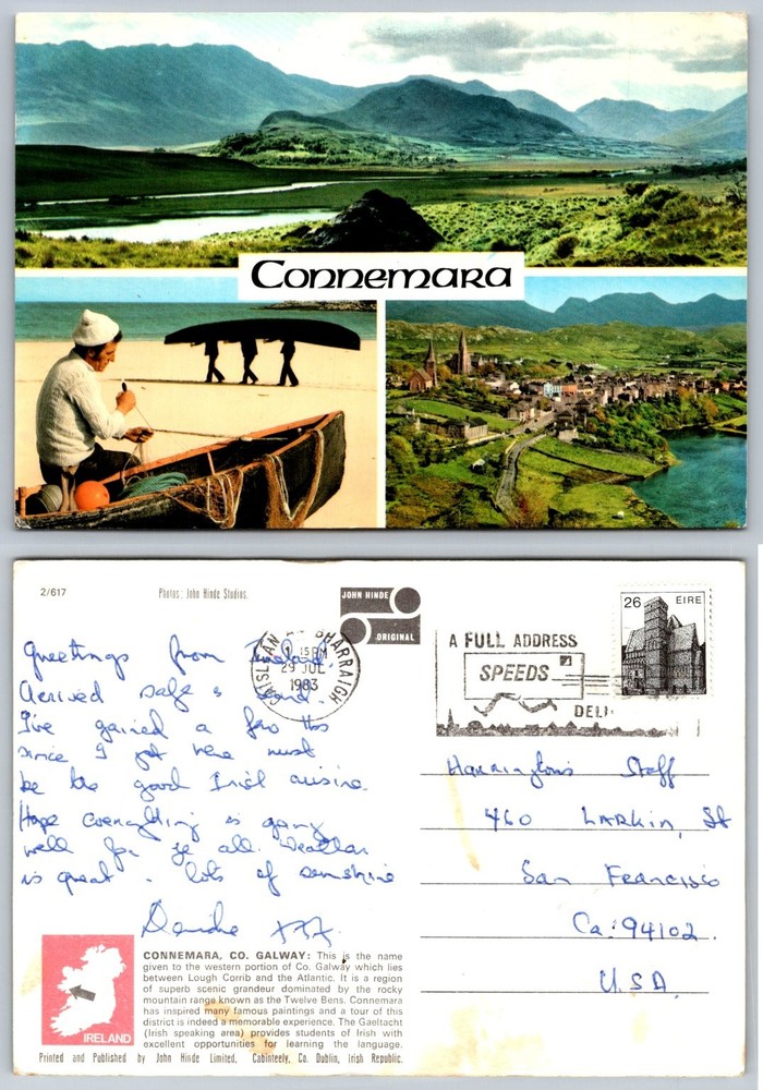 Vintage 1983 Connemara Ireland Postcard - John Hinde Scenic Views