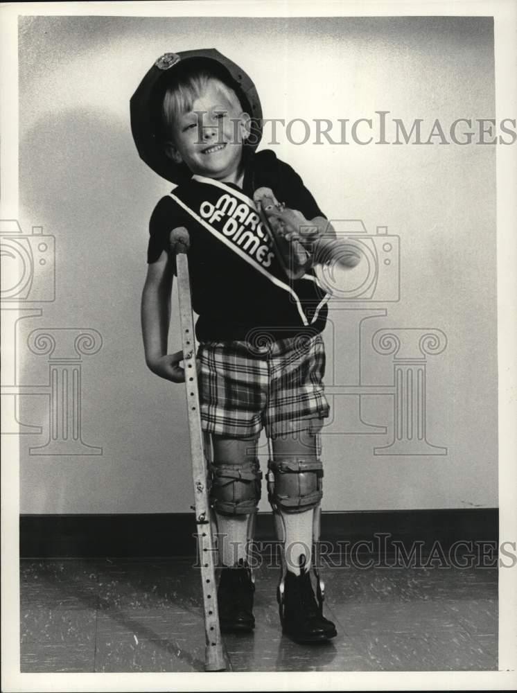 1974 Press Photo Scott Hafen, March of Dimes poster child, New York - tub10451