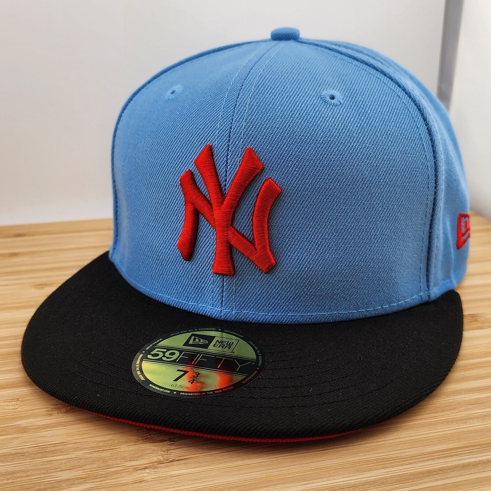 New York Yankees Fitted Hat, Big Papa Pack, Blue & Red, New Era 5950, Size 7 3/4