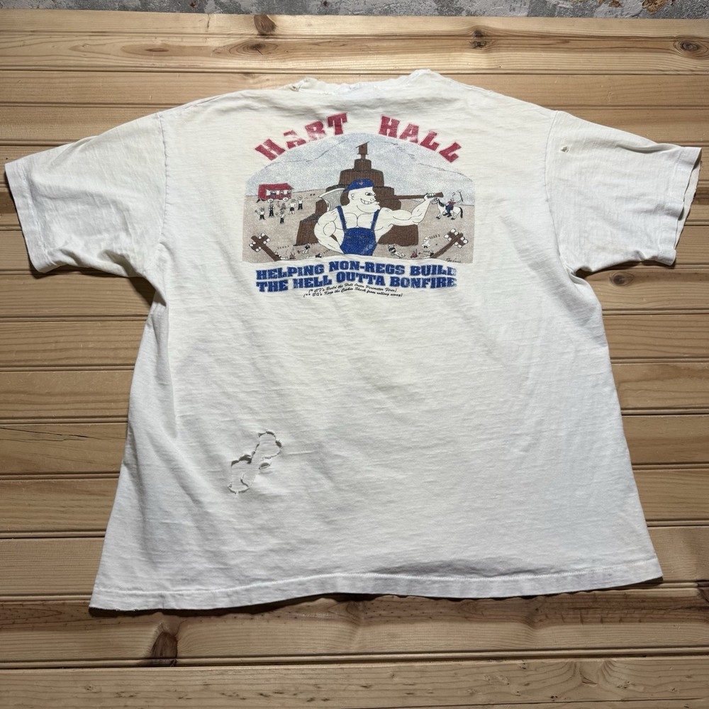 Vintage 90s 1994 Hart Hall Dorm Aggieland Texas A&M University College Shirt- XL