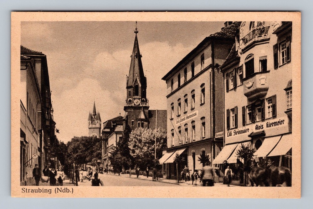 Germany- Straubing Town View Standard Souvenir Postal Old Card Vintage Postcard