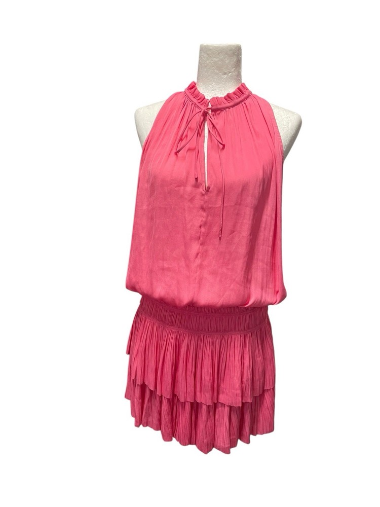 Current Air Los Angeles Pink Pleated Mini Dress Sleeveless Size Large