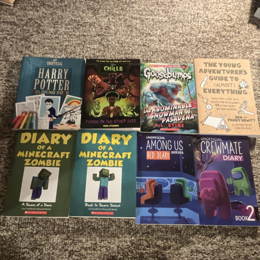 Scholastic Kids Paperback Book Lot Harry Potter Goosebumps Minecraft Among Us