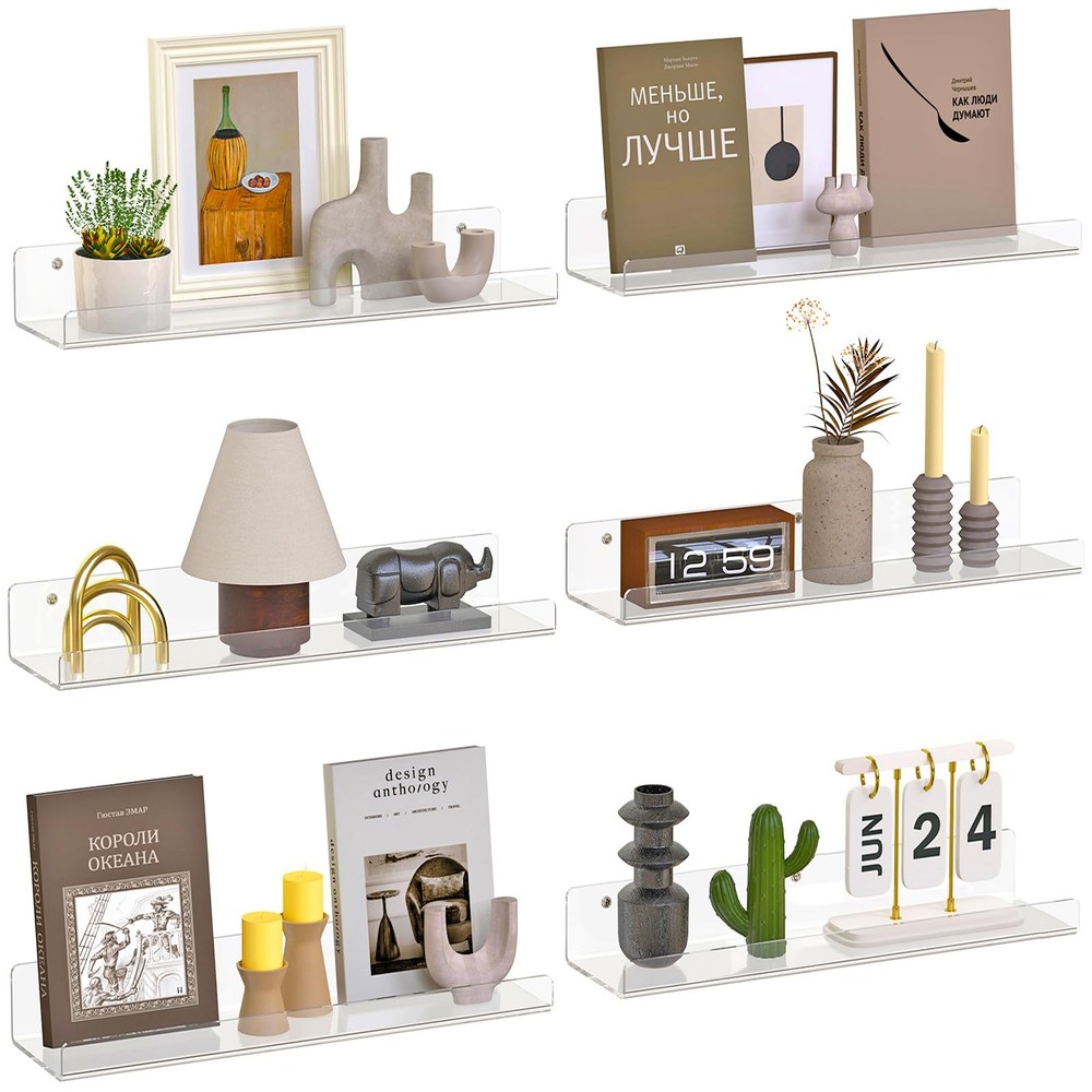 6 Pack Floating Shelves for Wall, 15