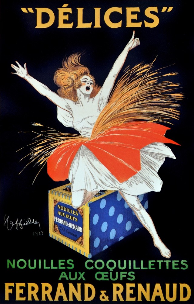 Delices Nouilles coquillettes Ad Decorative Poster. Home Graphic Art Design 3946
