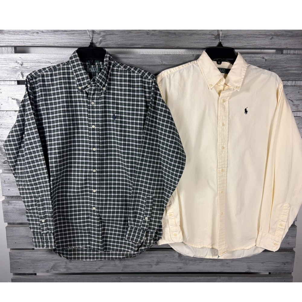 Vintage 90s Polo Ralph Lauren Boys XL 20 Button Down Shirt Long Sleeve Lot of 2