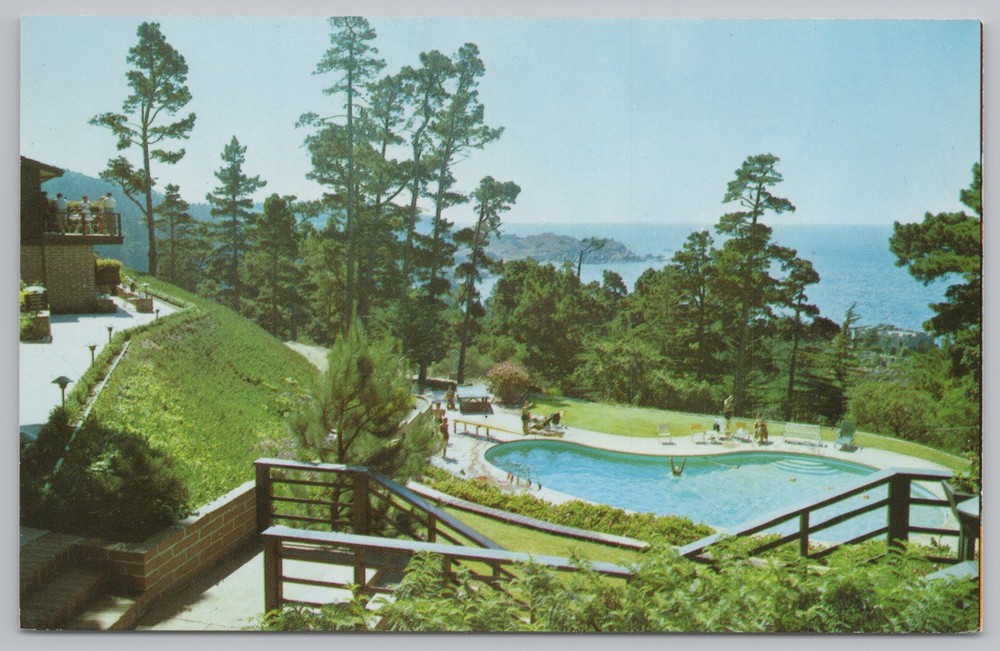 Highlands Inn Hotel~Lanai Room & Swimming Pool~CA~Mirror-Krome~Vintage Postcard