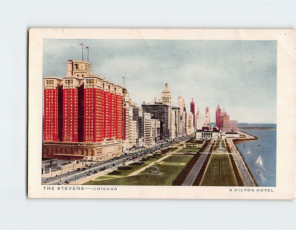Postcard The Stevens Chicago Hilton Hotel Illinois USA North America